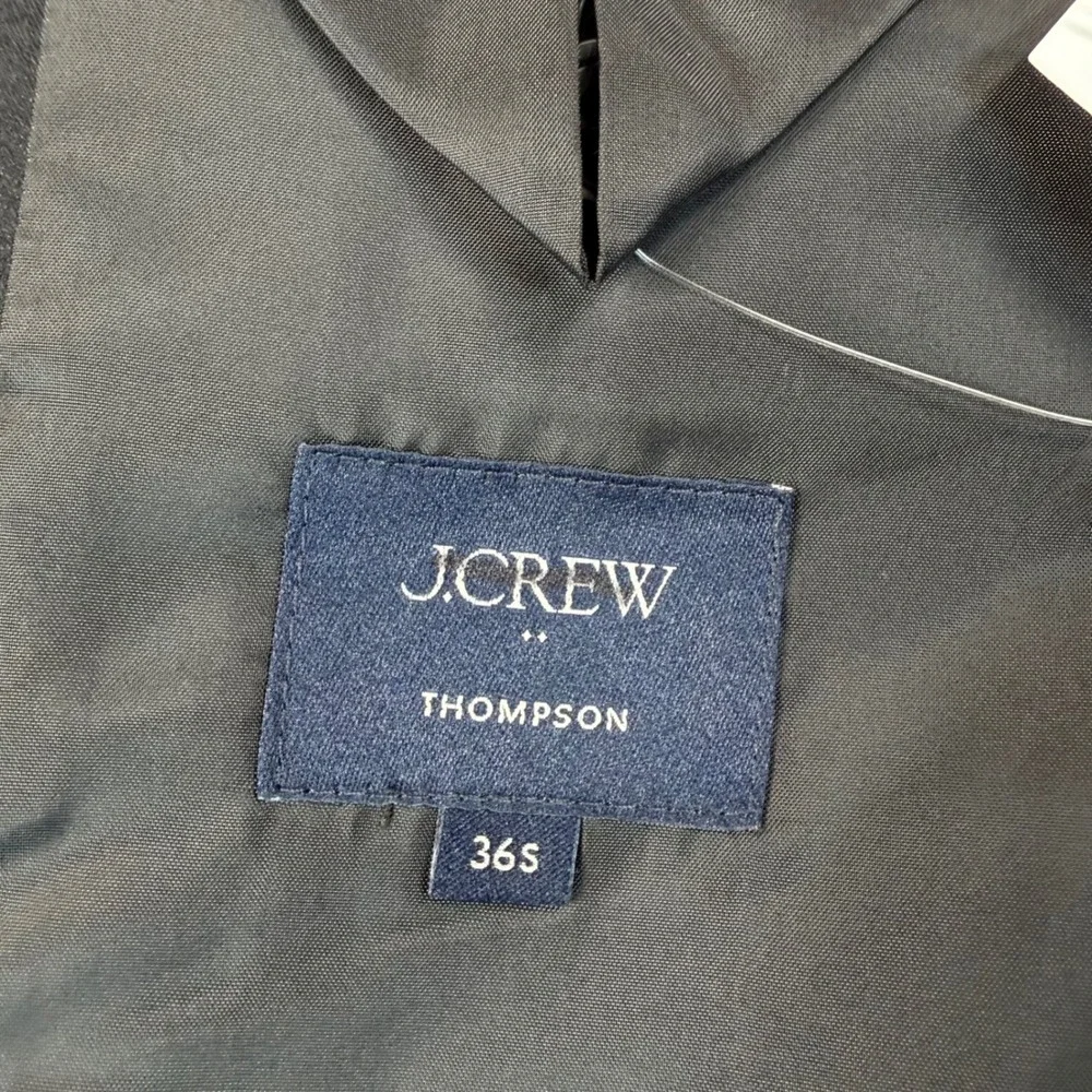 J.Crew Mens 36S Thompson Tuxedo Jacket Black Wool Peak Lapel AZ235 NEW